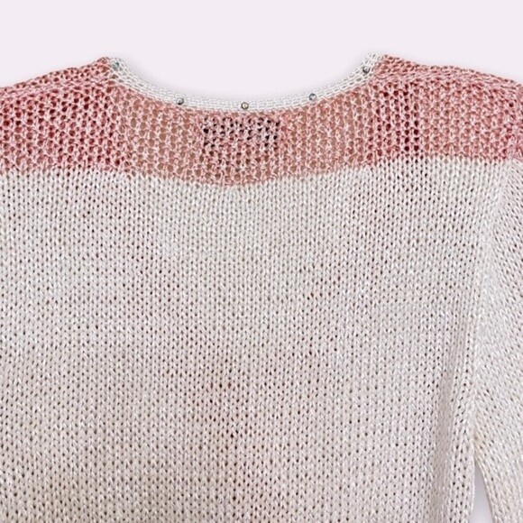 Nannell Vintage Embroidered Flowers Rhinestone Knit Sweater Womens Size Small - Picture 5 of 10